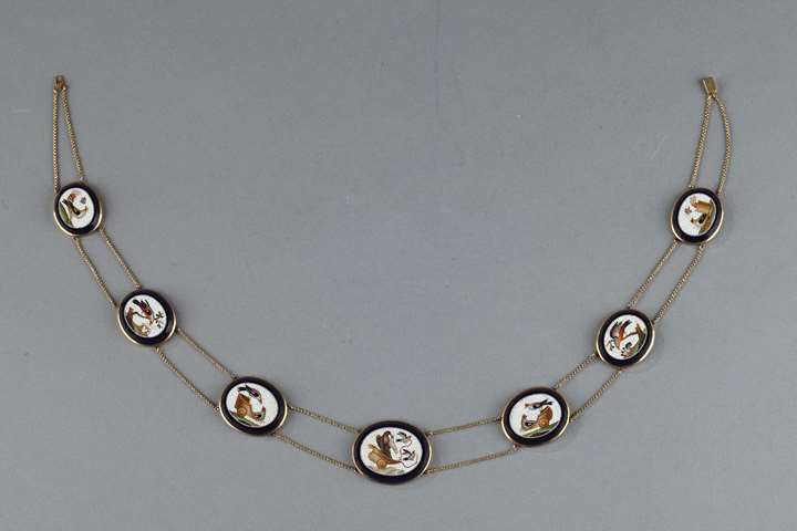 Gold necklace with micomosaic, Early 19th century